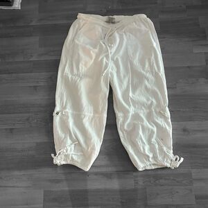 Cottonseed Y2K White Cotton Cargo Capri Pants Size Small